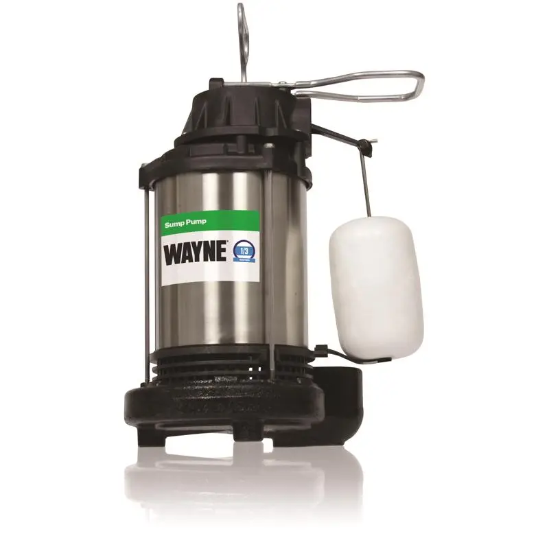 Wayne 1 3 HP 4600 GPH Stainless Steel Vertical Float Switch AC Sump Pump