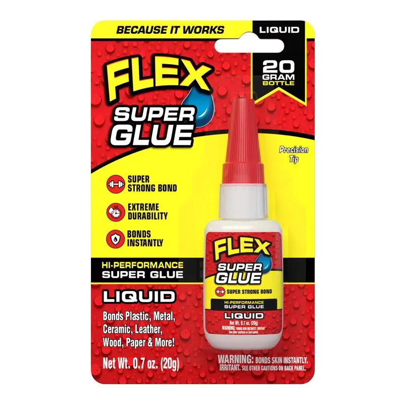 Flex Seal Super Glue High Strength Clear Adhesive 20 gm Quick Repairs Flex Seal Family of Products
