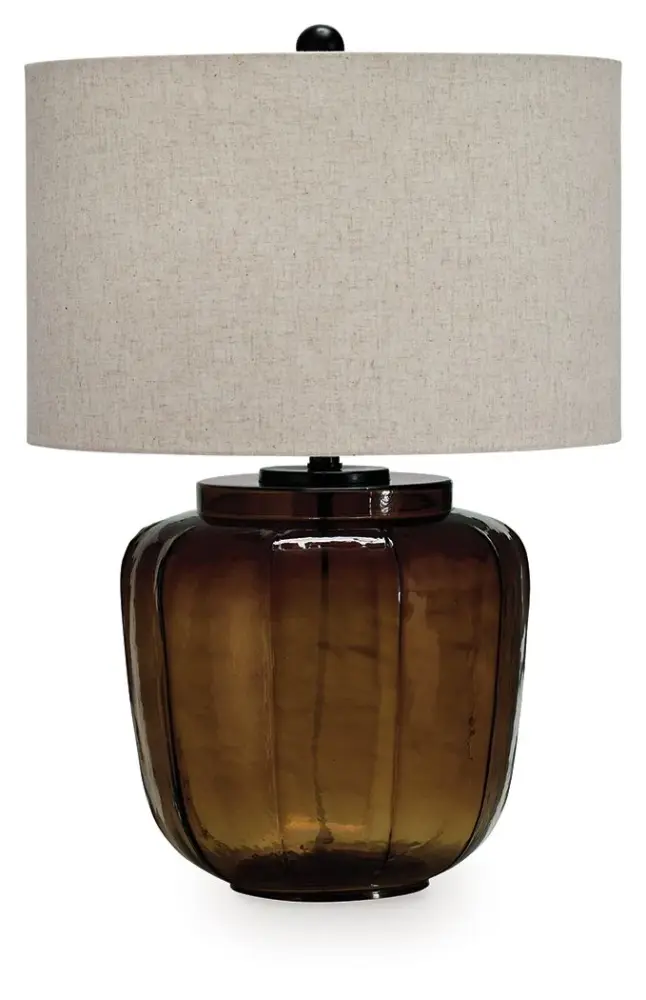 Ceramic Table Bainmore - Glass Table Lamp - Amber