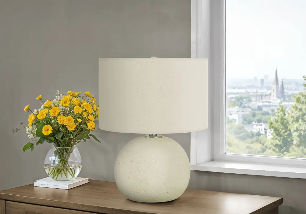Energy Efficient Lighting, Contemporary Table Lamp, Clay - Cream