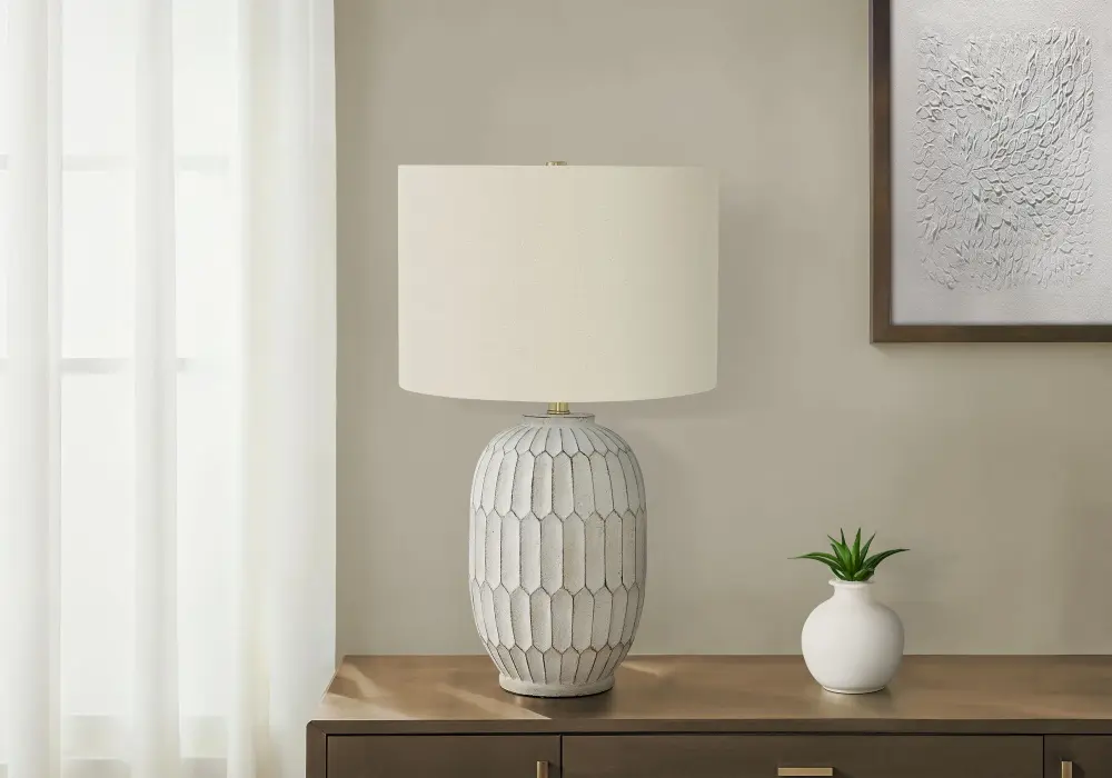 Energy Efficient Table Lamp, Lighting, Transitional - Cream