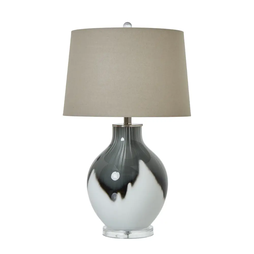 Grey Shadows Table Lamp Flax Shade