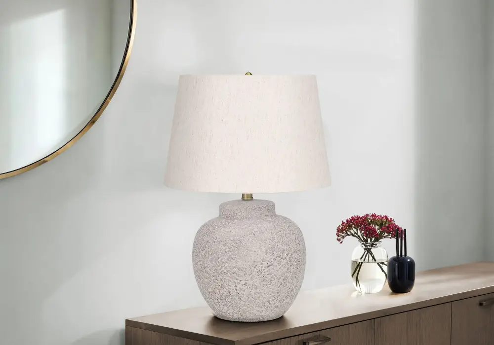Lighting, Table Lamp, Concrete, Contemporary - Cream