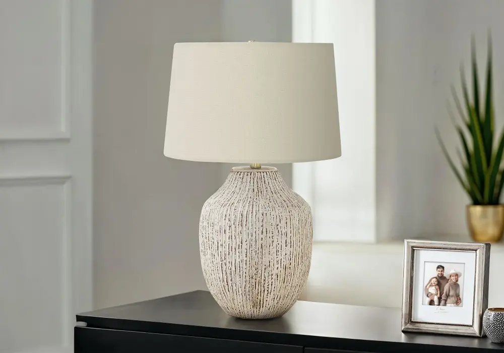 Lighting, Table Lamp, Pottery, Transitional - Cream