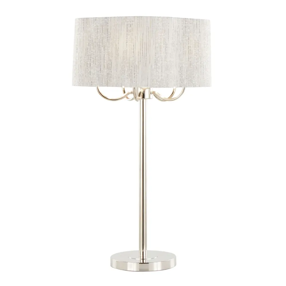 Lily - Contemporary Table Lamp - Polished Nickel / Pewter