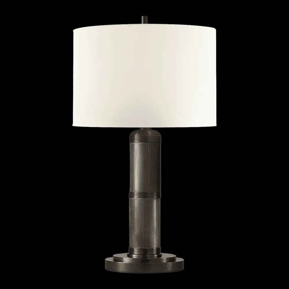 Longacre Small Table Lamp - Bronze Linen Shade
