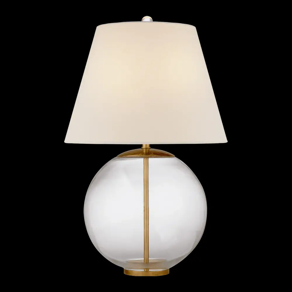 Morton Table Lamp - Clear Glass Flax Shade