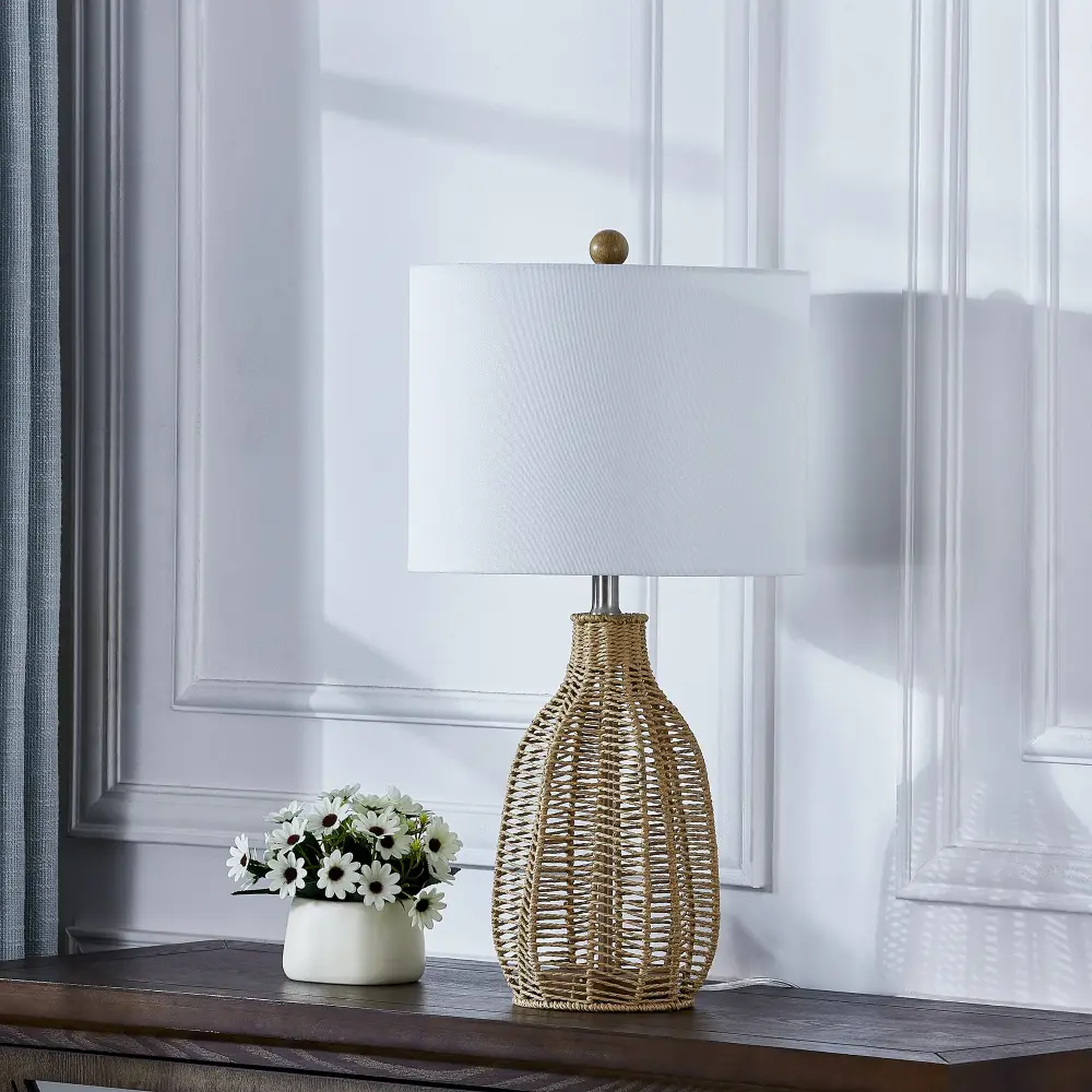 25'' Traditional Rope Braided First-edition Color Table Lamp Living Room/Bedroom #T232