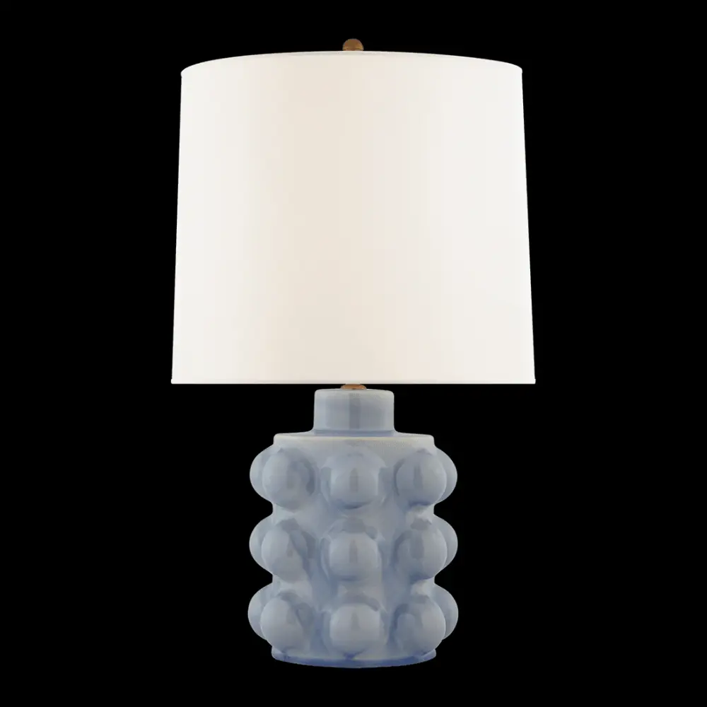 Vedra Medium Table Lamp - Polar Navy Crackle Linen Shade