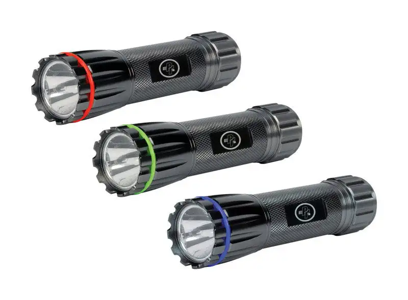 Wilmar PT Power Firepoint Tactical Black Aluminum LED Flashlight Pack 8