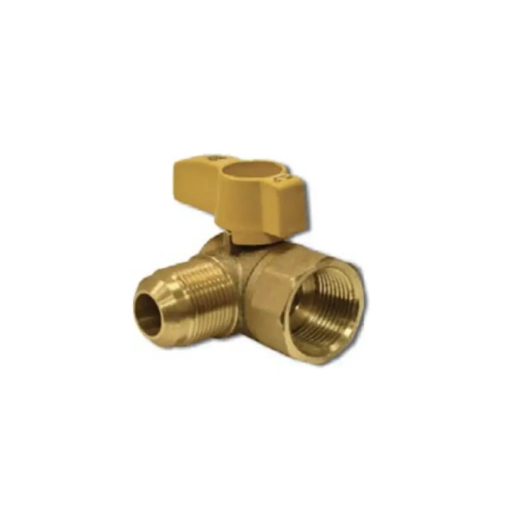 1/2" FIP x 3/8" OD Tube WARM ALLOY GAS BALL VALVE - ANGLE