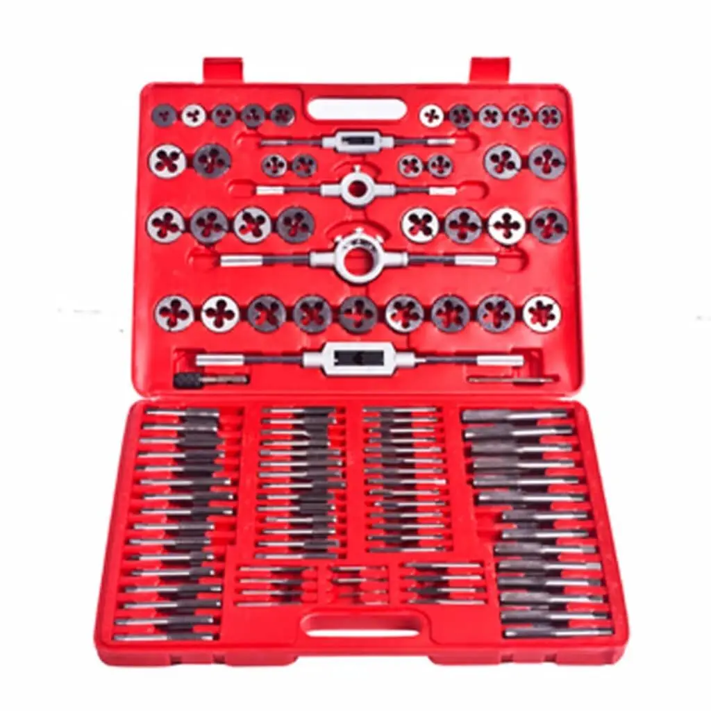 Tap & Die Tool Set 111 Piece Thread Repair Kit Metalworking