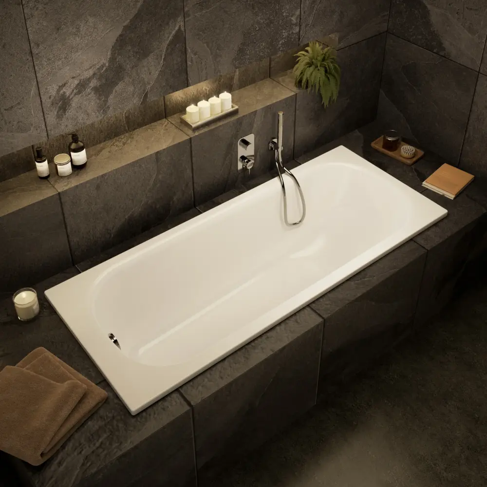 Wall Mounted Bath Mixer Tap Complete Overflow Filler & Shower Kit - Chromium