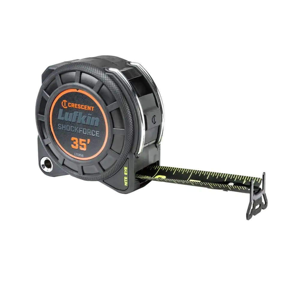 Crescent L1135B Lufkin Shockforce Nite Eye Tape Measure 25 ft Retractable Measuring Tool