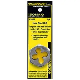 Hex Die National Coarse 9/16 x 12-Inch Threading Tool Eazypower