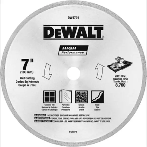 DeWalt DW4791 High Performance Tile Blade 7 x 0.060