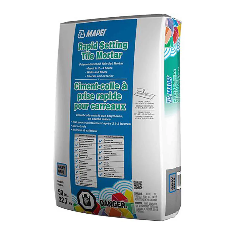 Gray Rapid Setting Tile Mortar, 50 lbs