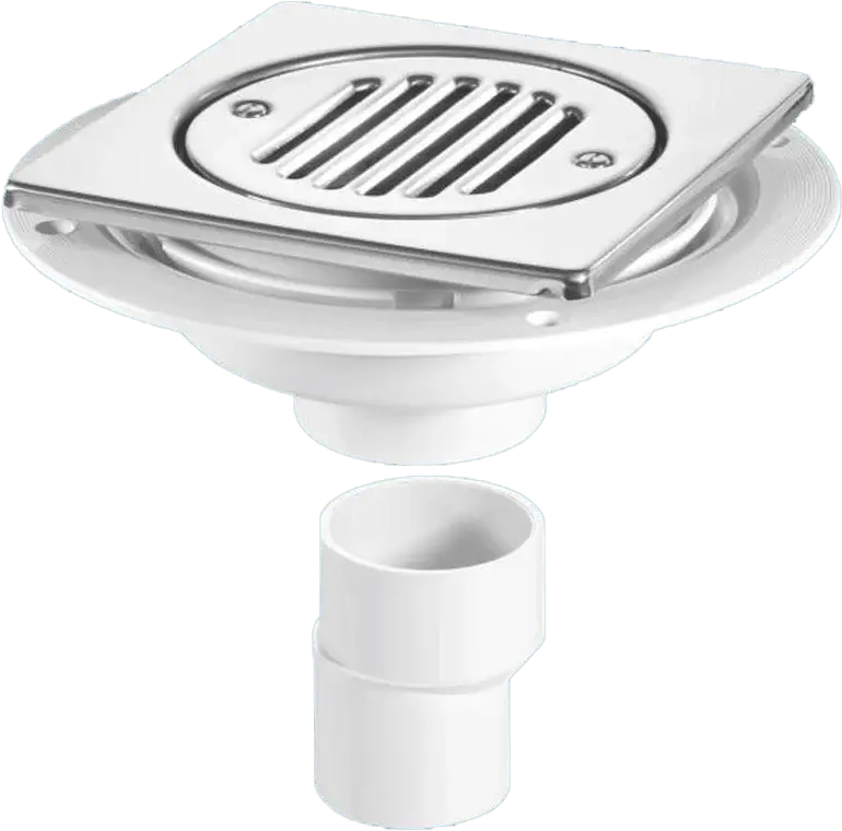 McAlpine USG2T6SS Untrapped Gully. Tile/Grating interchangeable Grid, 2" Vertical Outlet and 2" x 1½" Socket Reducer