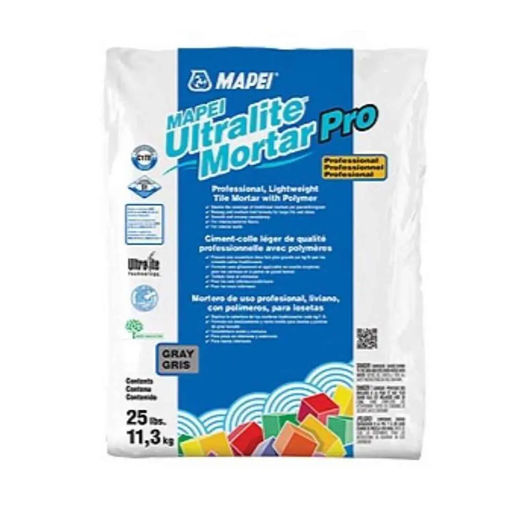 Ultralite Mortar Pro Lightweight Mortar Polymer Oversized and Heavy Tile, Grey (25 lbs)