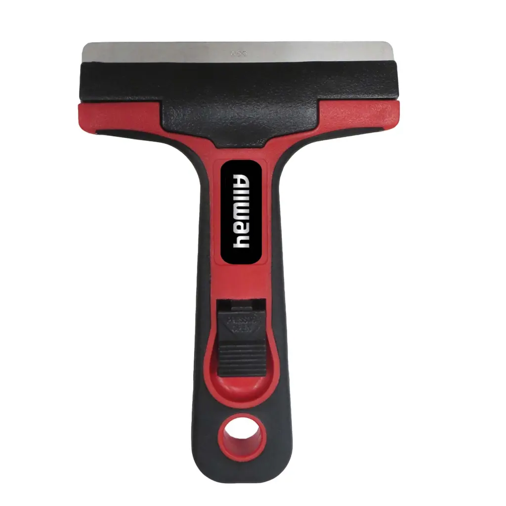 Allway Tools 4-Inch Glass & Tile Scraper Soft-Grip Handle Carded