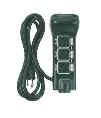 Power Zone ORCDTSTK6 Timer Touch 6 Outlet Stake Green Outdoor Lighting Control