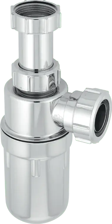 McAlpine C10AR-CP 75mm Water Seal Chrome Plated Synthetic Resealing Adjustable Inlet Bottle Trap Multifit Outlet 1½"