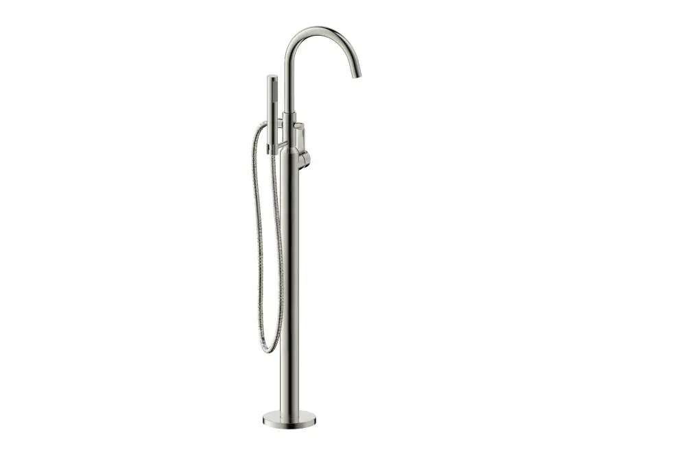 Palais Royal Floor Mount Euro Claw Foot or Roman Tub Top Filler Faucet Hand Shower Satin-brushed Nickel