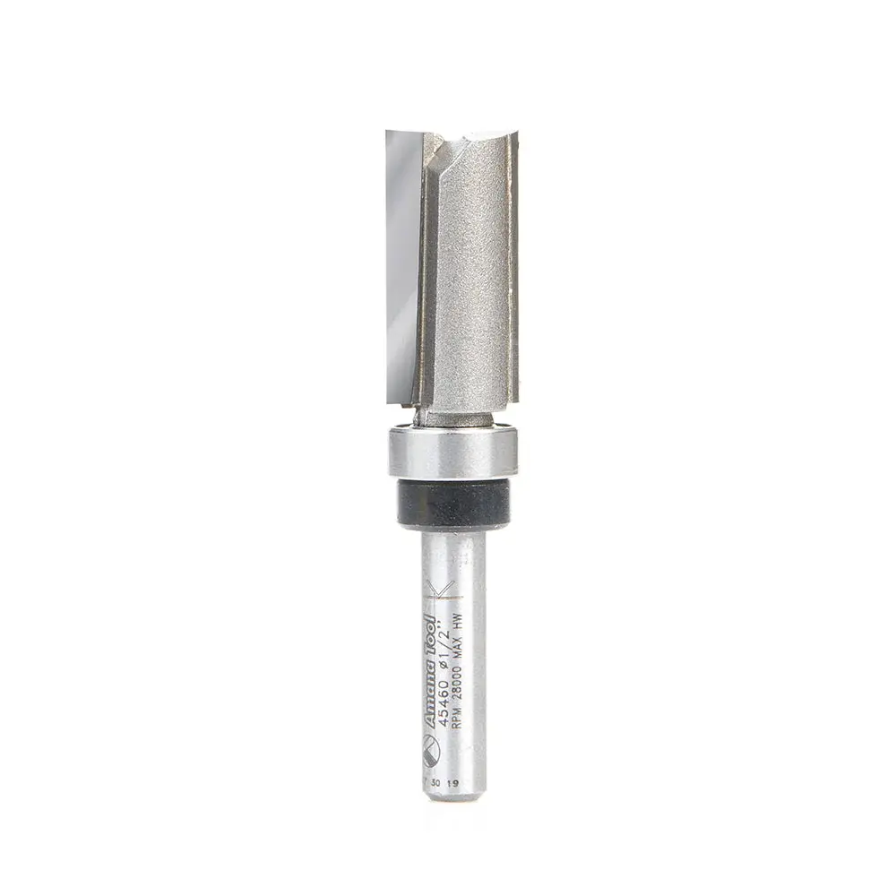 Amana Tool 45460 Carbide Tipped Flush Trim Plunge Template 1/2 Dia x 1 Inch x 1/4 Shank Upper BB