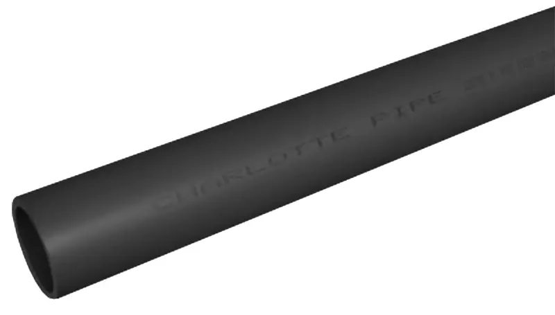 Charlotte Pipe PVC 10020 0600 Pipe, 2 , 20 ft L, SCH 80 Schedule, PVC, Ash