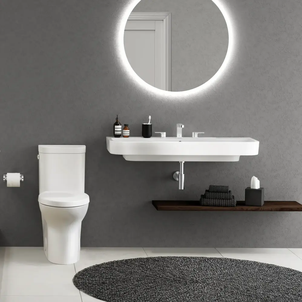 Equity one-piece elongated toilet