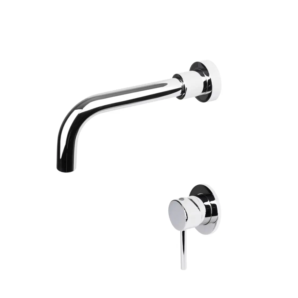 Italia Faucets European Modern Wall Mount One Handle Faucet Shiny metal