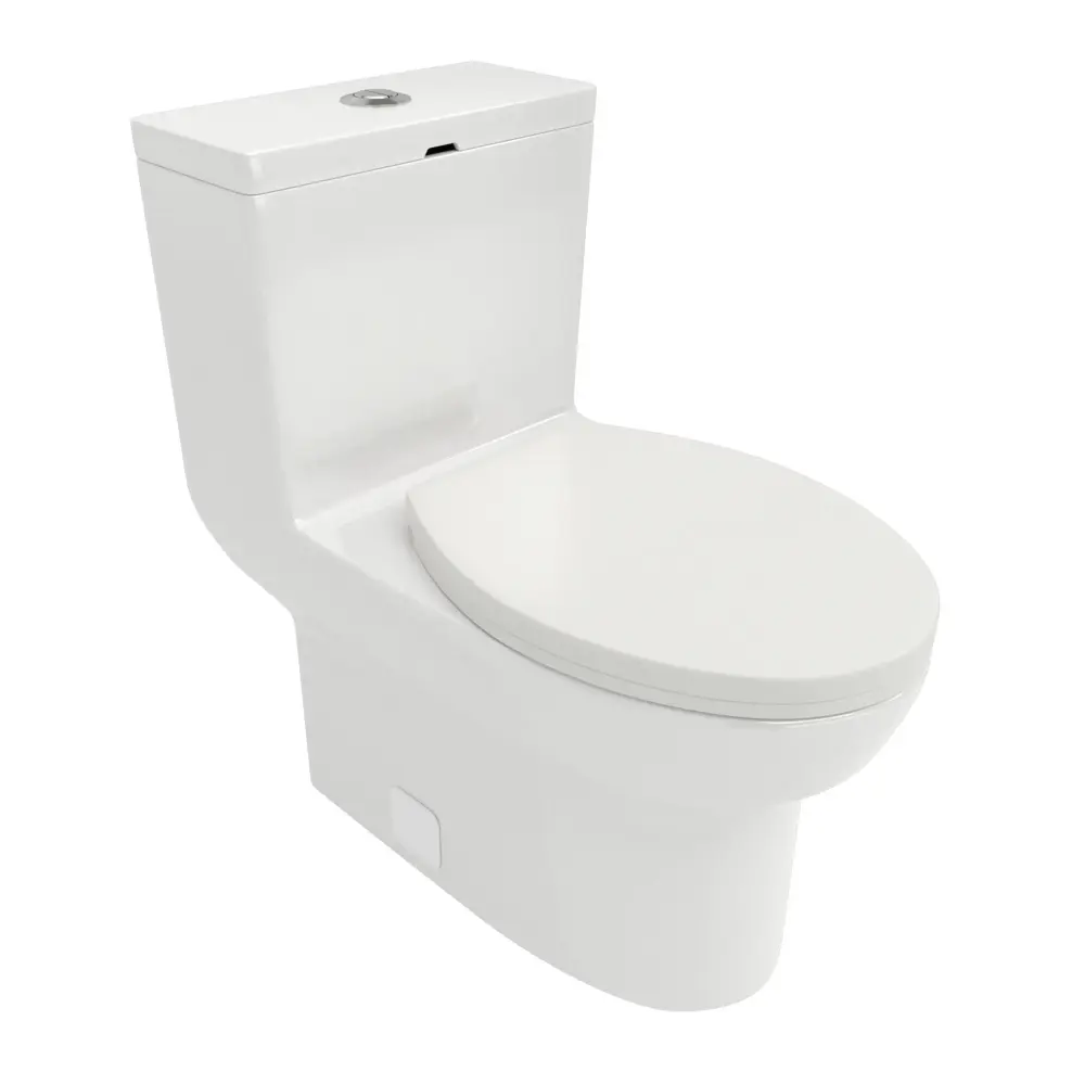 1 Piece Toilet & Two-part Flush, Soft Closing Seat - White