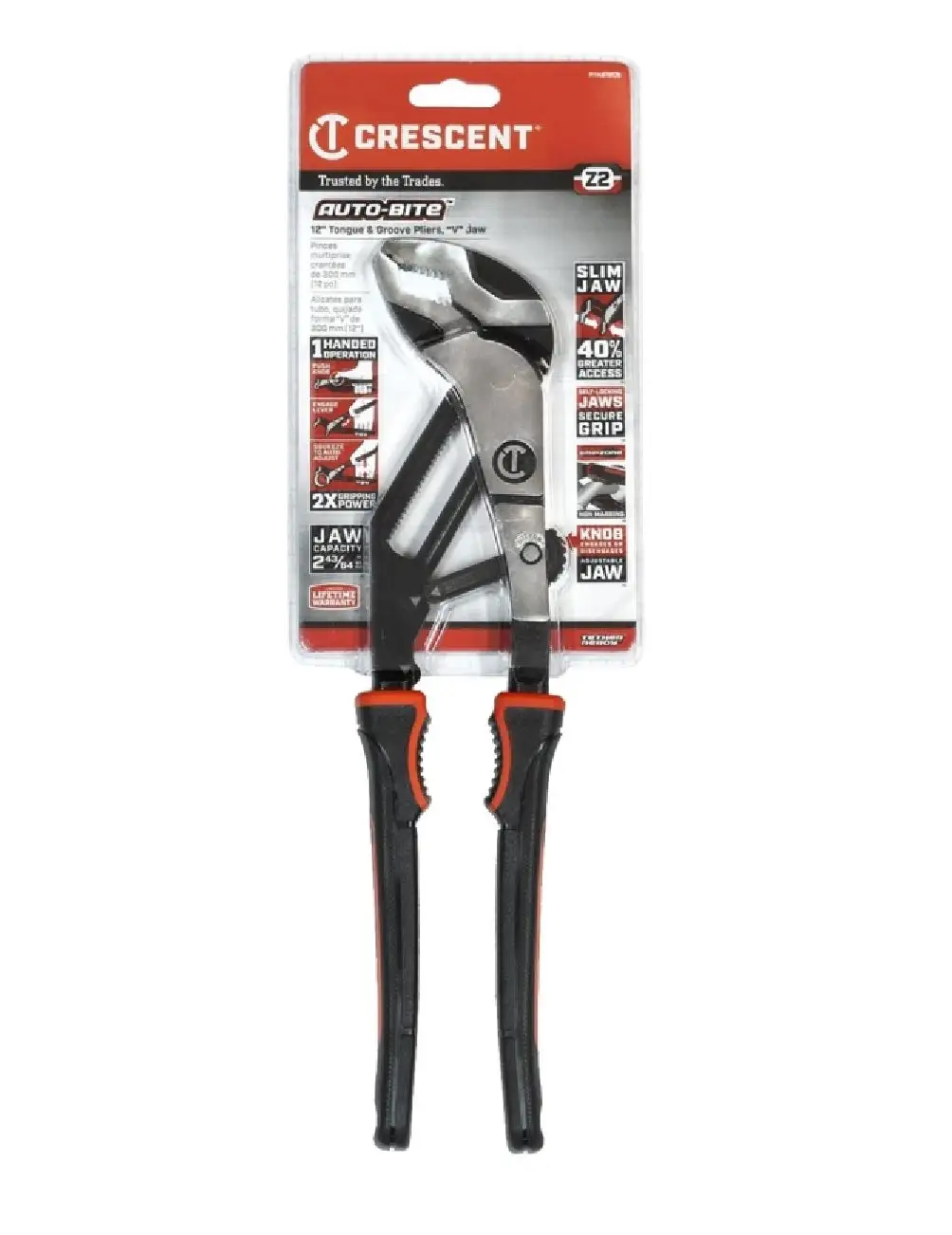 Crescent RTAB12CG Tongue and Groove Plier Alloy Steel 12 Inch Adjustable
