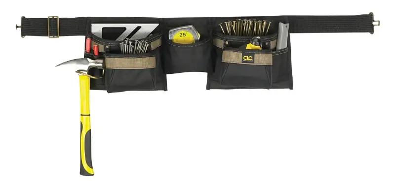 CLC Tool Works Series 1370 Tool Apron, 29 to 46 Waist, Polyester, Onyx, 8-Pocket