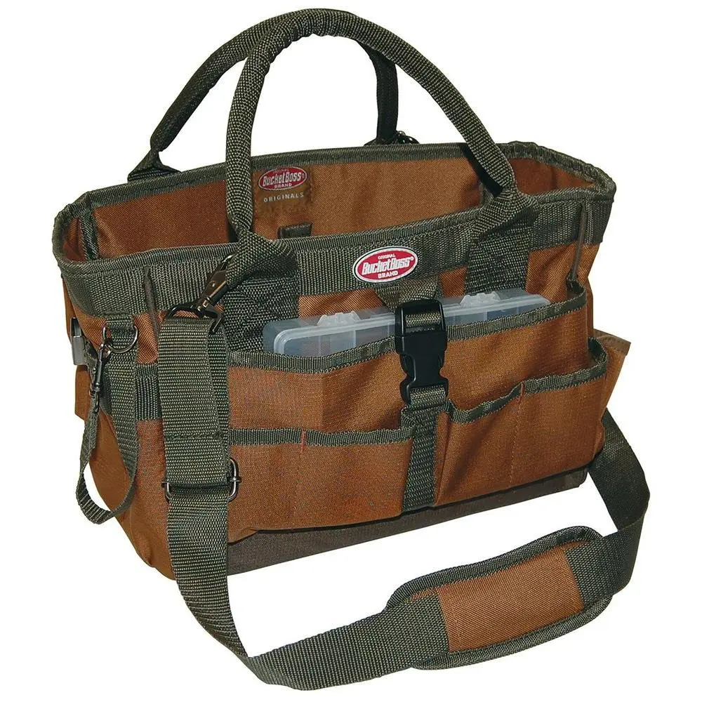 Bucket Boss GateMouth Soft Tool Tote 12 Pockets and 16 Tool Loops