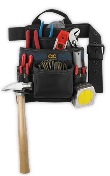 CLC 2823 Carpenter's Ballistic Nail Tool Bag 10-Pocket Durable Nylon Construction Professionals