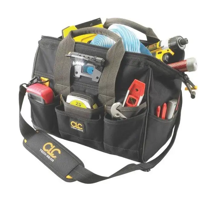 CLC L230 Tech Gear 29 Pocket Lighted Big Mouth Tool Bag Heavy Duty Storage