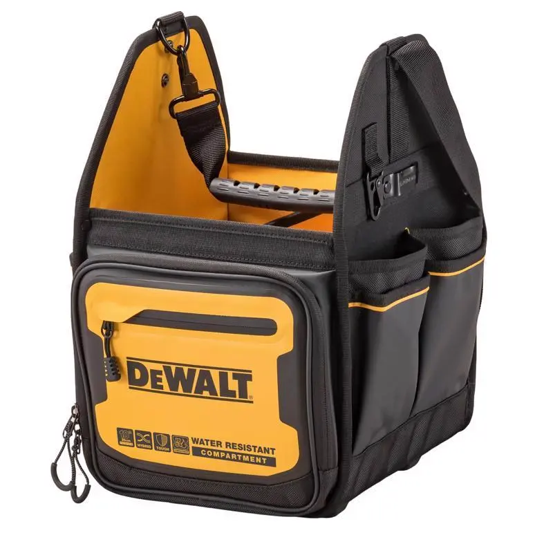 DeWalt Ballistic Nylon Electrician Tote Bag 34 Pocket Black Yellow