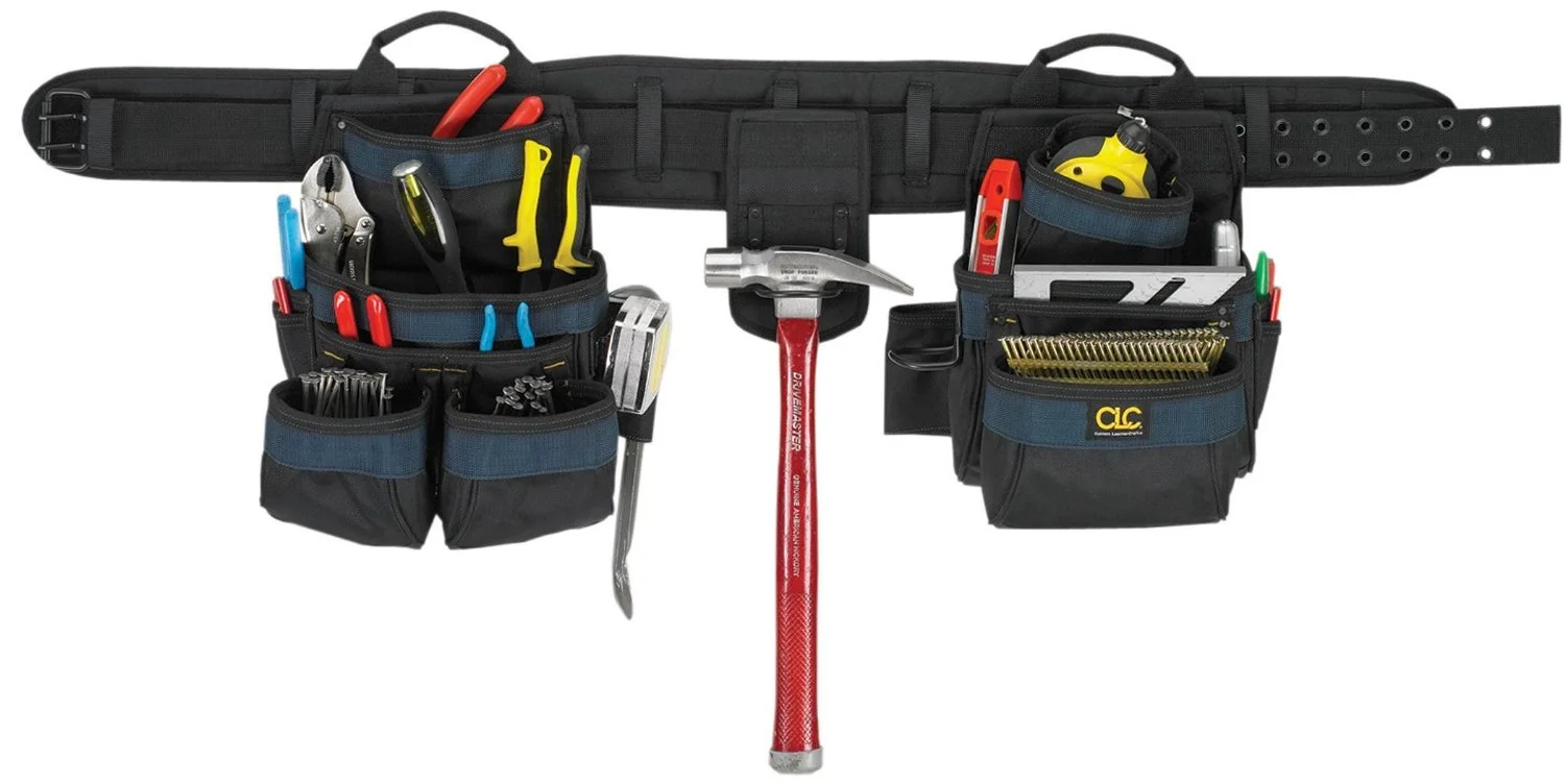 CLC 2605 Carpenter's 4-Piece Ballistic Combo Tool Belt 20 Pocket Adjustable Fit 29-46 Waist