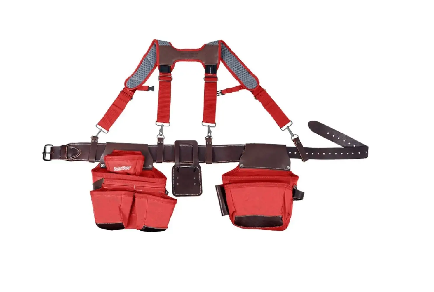 Bucket Boss 55505-RD Suspension Rig Tool Belt Red 19 Pockets