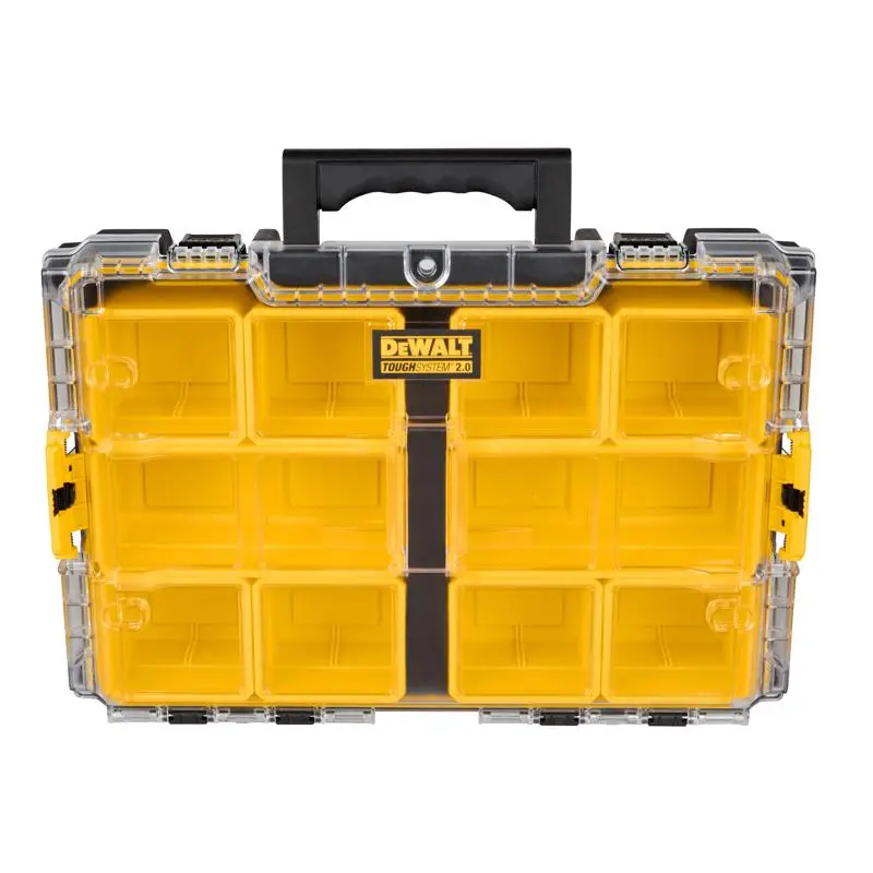 DeWalt ToughSystem 2.0 Storage Organizer Impact-Resistant Poly 10 Compartments Black/Yellow