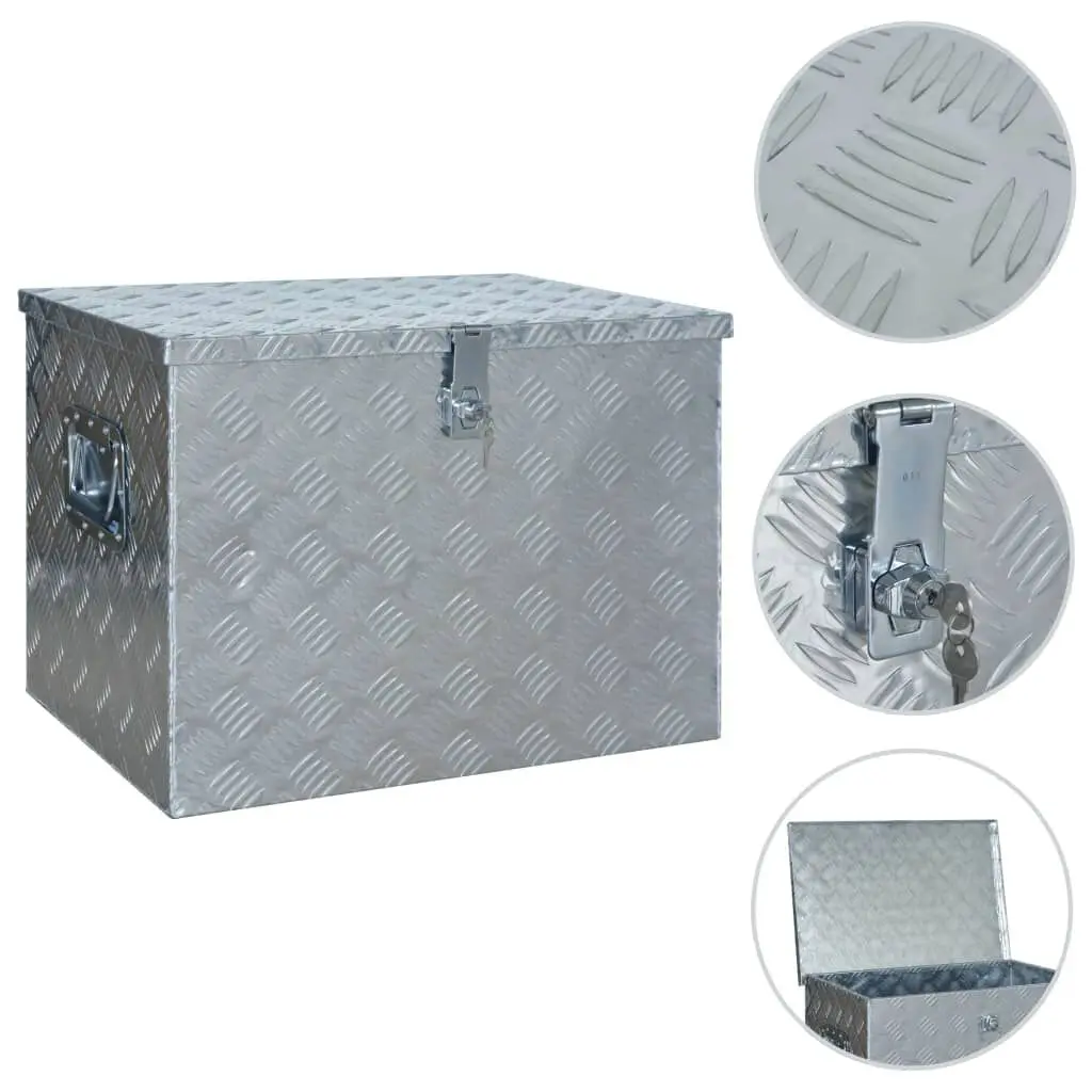 24x16.9x17.9 Inches Silver Aluminum Box Heavy Duty Storage Case