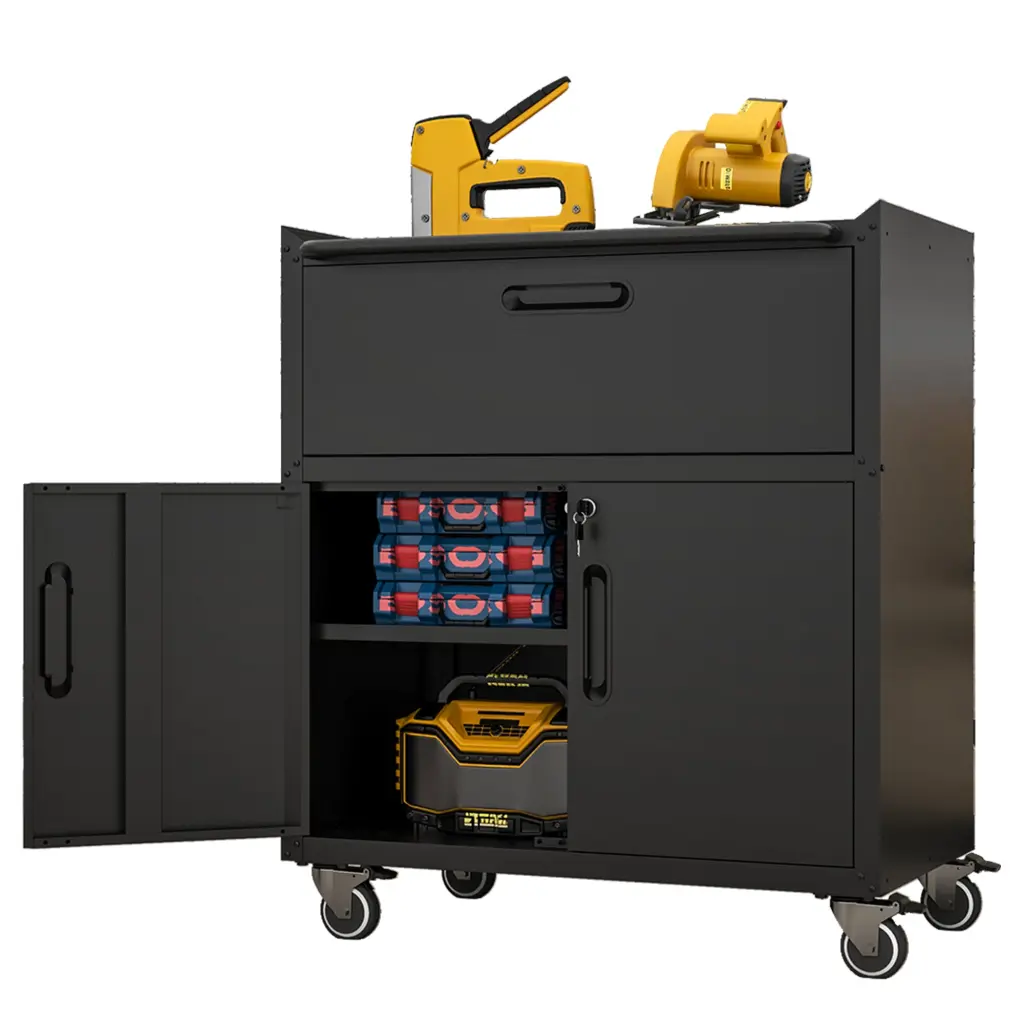 Robust And Long-lasting Metal Tool Cabinet Garage Wheels Mobile Heavy Duty makeace steel furniture