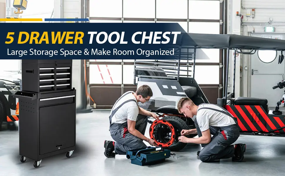 5 Drawer Rolling Tool Chest Storage Cabinet Improved Packaging rnb