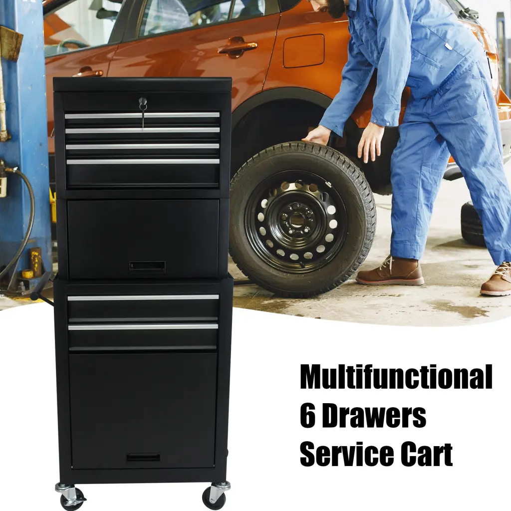 High Capacity Rolling Tool Chest Wheels And Drawers 6 Drawer Tool Storage artman