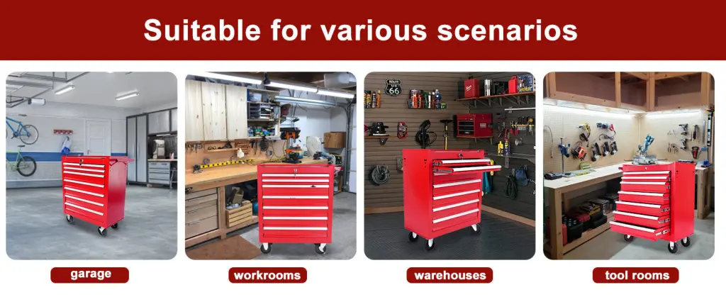 7 Drawer Metal Rolling Tool Chest Wheels Tool Storage Cabinet supertool
