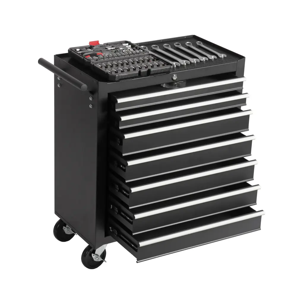 7 Drawer Rolling Tool Chest Wheels Multifunctional Tool Storage Box w2660-excelo