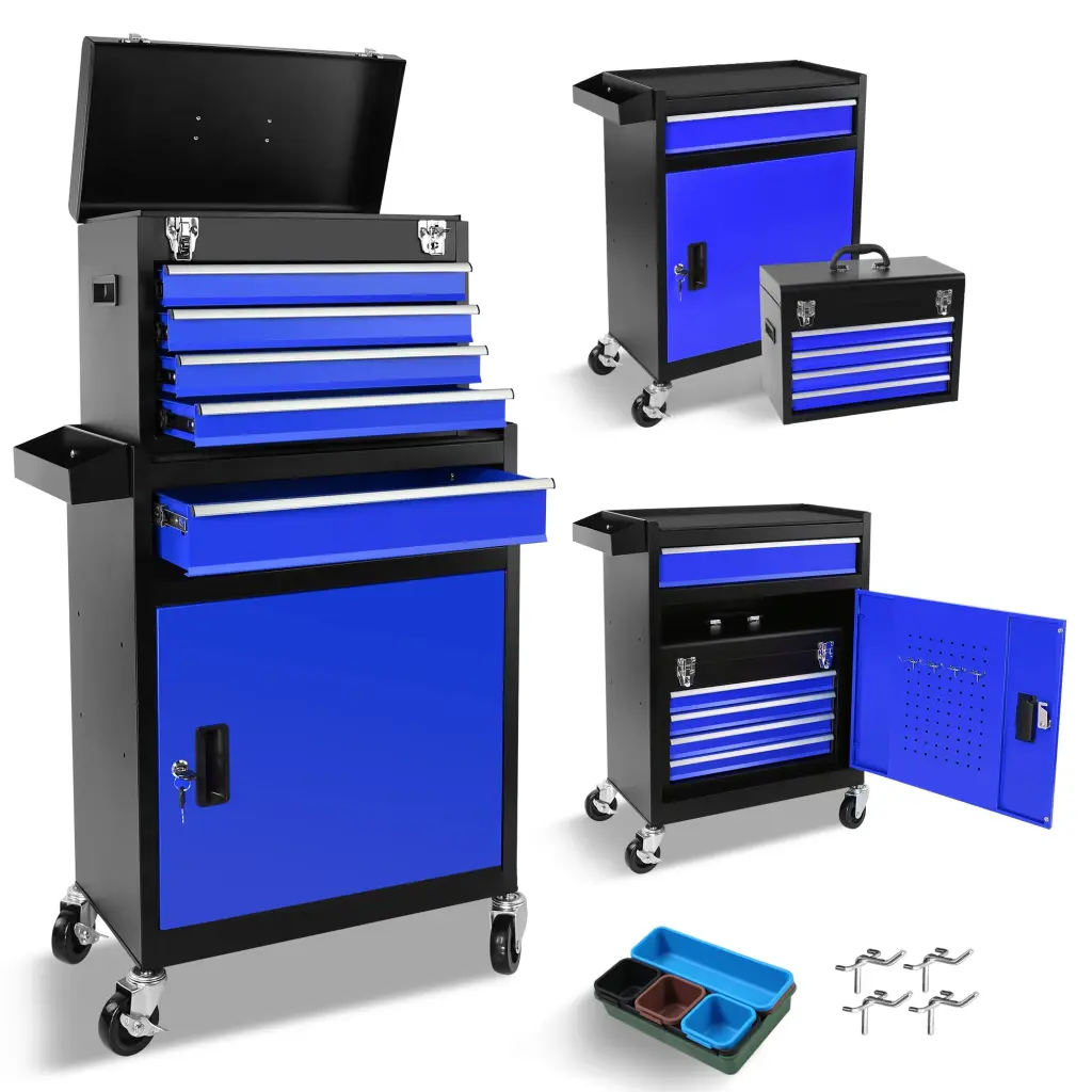 5 Drawer Rolling Tool Chest High Capacity Tool Storage Cabinet Lock ys