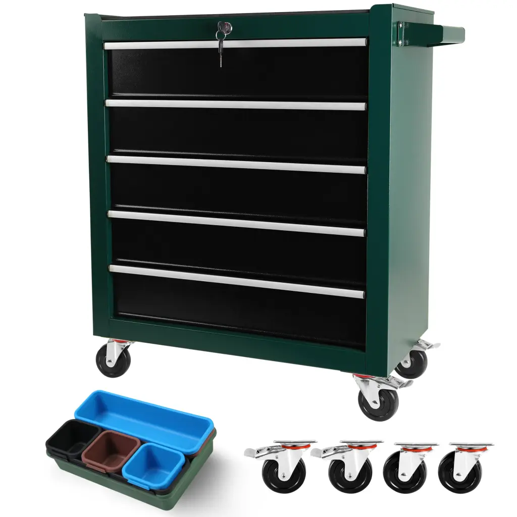 5 Drawers Rolling Tool Chest Keyed Locking and Wheels Workshop ys