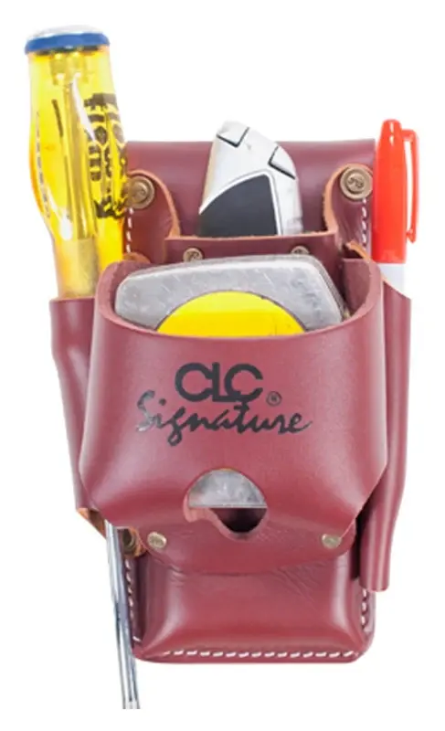 CLC Signature Elite Series 21464 Reinforced Hammer/Tool Holder, 4-Pocket, Leather, Chestnut, 4-1/2 W, 7-1/4 H
